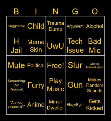 VRChat Bingo Card