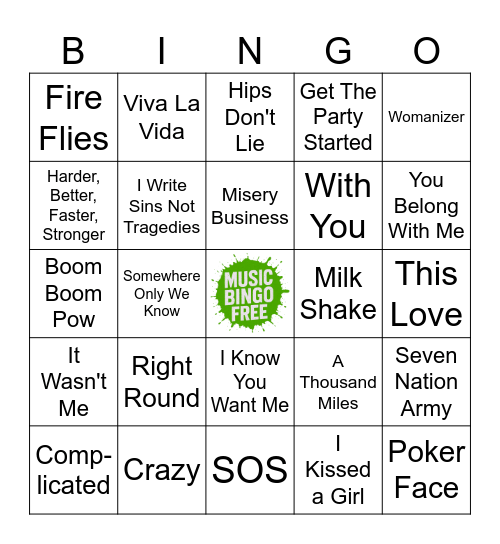 2000's Bingo Card