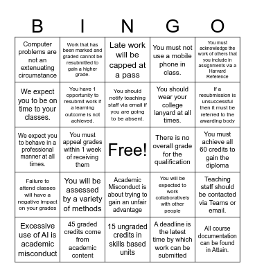 Induction  Bingo Card