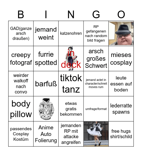 Dokomi mit der Bande Bingo Card