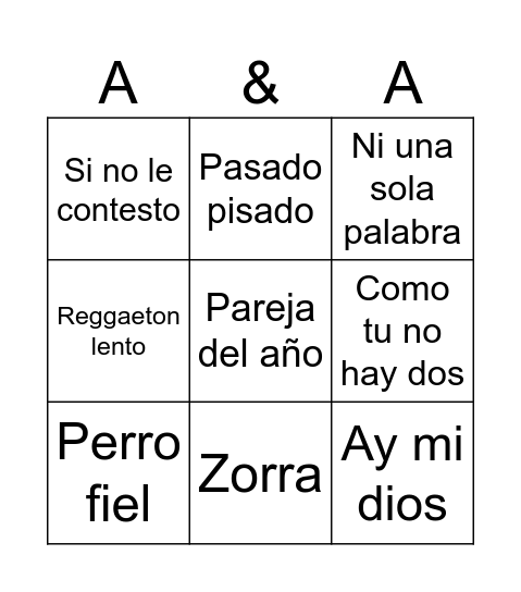 Bingo musiKal Bingo Card