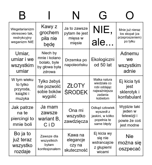 Babcia bingo Card