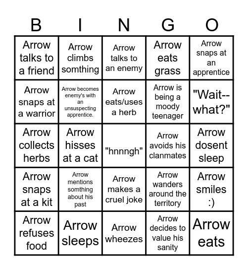 Arrow bingo Card