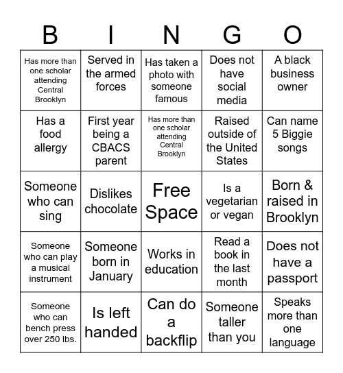 BINGO MIXER Bingo Card