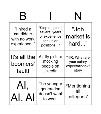 Linkedin Bingo Card