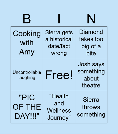 The Daily Refresh Bingo Card