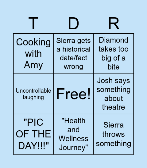 The Daily Refresh Bingo Card