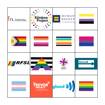 🏳️‍🌈 Pride Bingo: Orgs & Flags Bingo Card