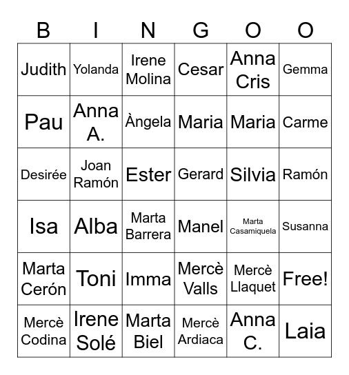 Prova Bingo Card