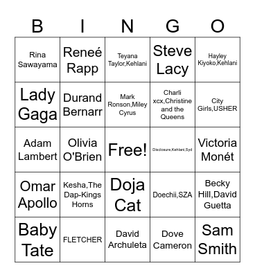 Pride Power Hour Bingo Card