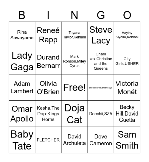 Pride Power Hour Bingo Card