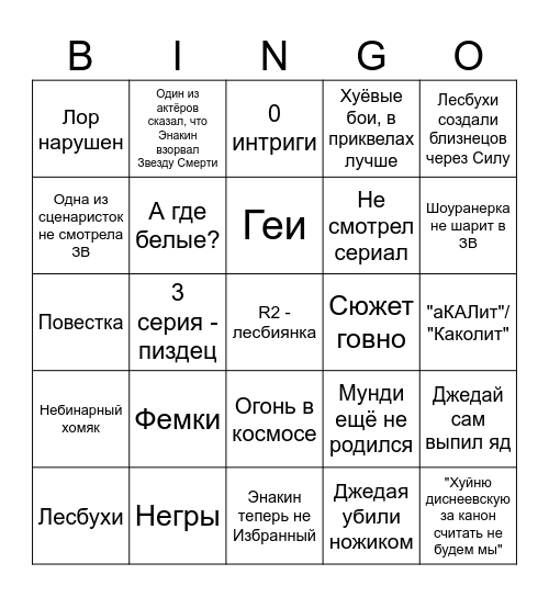 Критики "Аколита" Bingo Card