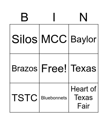 Waco Bingo Card