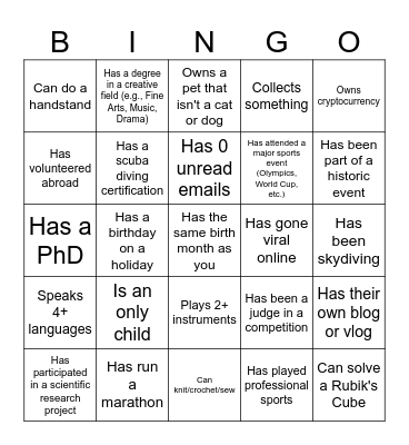 Colleague Bingo Card