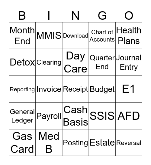 Accounting Bing Bingo Card
