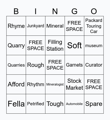 Vocabulary Practice Bingo Card