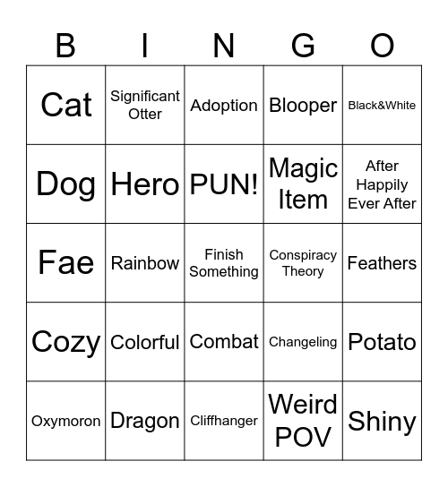 Punny Hill Bingo Card