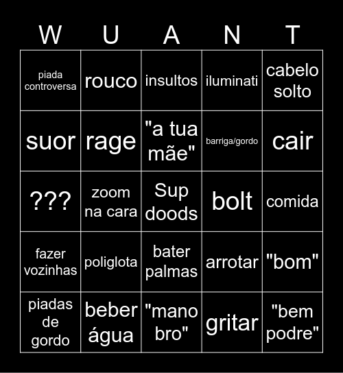 WUANT BINGO Card