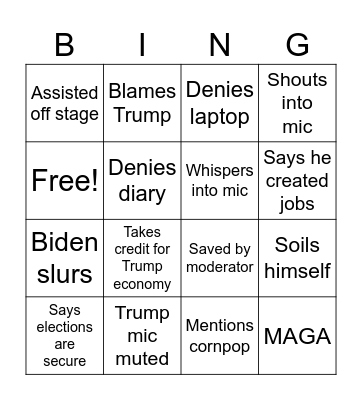 Debate Bingo Card