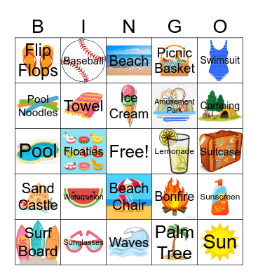 Summer Bingo Card