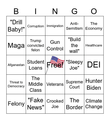 Debate Bingo Card