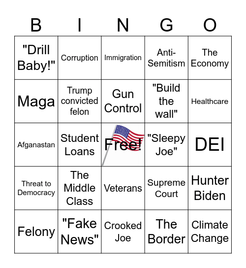 Debate Bingo Card