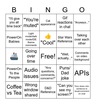 PaRTy Bingo Card