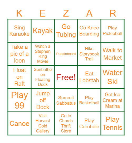 LOONDANCE BINGO Card