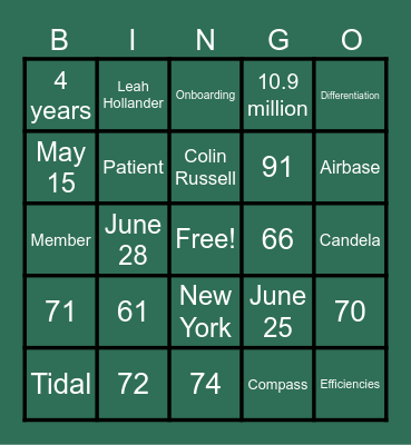 SPRING-O! Bingo Card