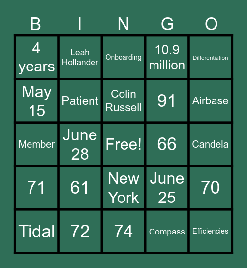 SPRING-O! Bingo Card