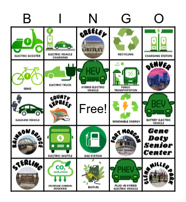 Transportation Bingo Card