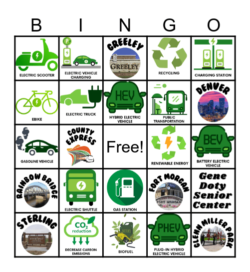 Transportation Bingo Card