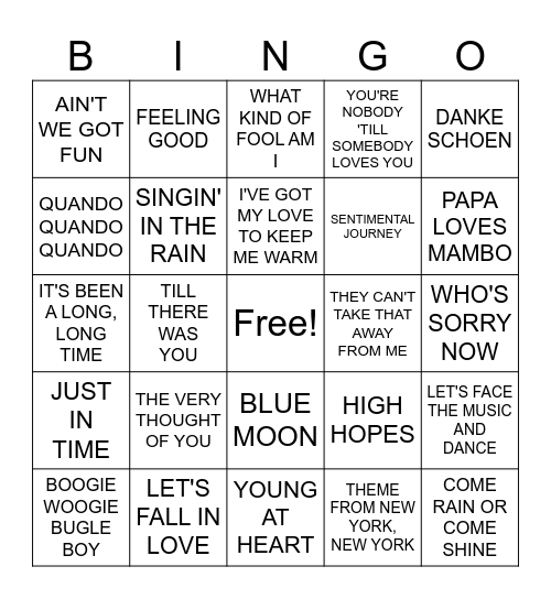 BINGO 5 Bingo Card