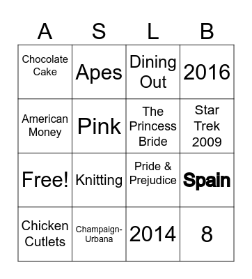 April & Lily Bridal Bingo Card