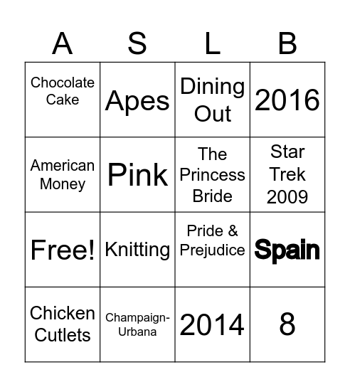 April & Lily Bridal Bingo Card