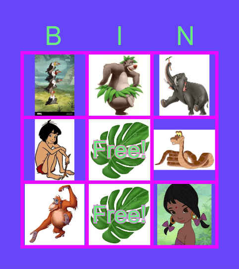 Jungle Book Character match! Bingo Card