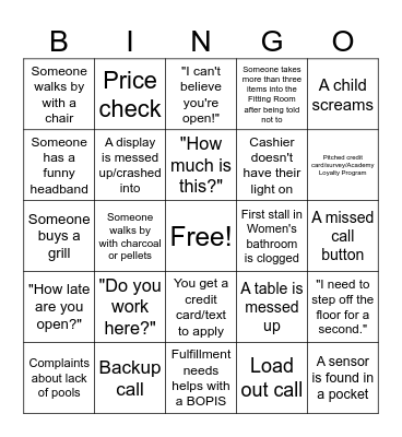 Fourth of July Floor Bingo! Bingo Card