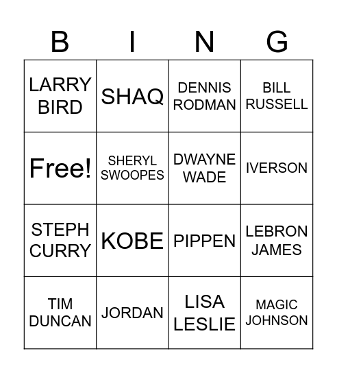 KINGS/QUEENS ON THE COURT!!! Bingo Card