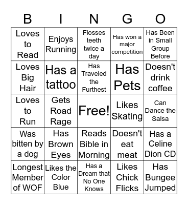 I Know My John Group Bingo Card