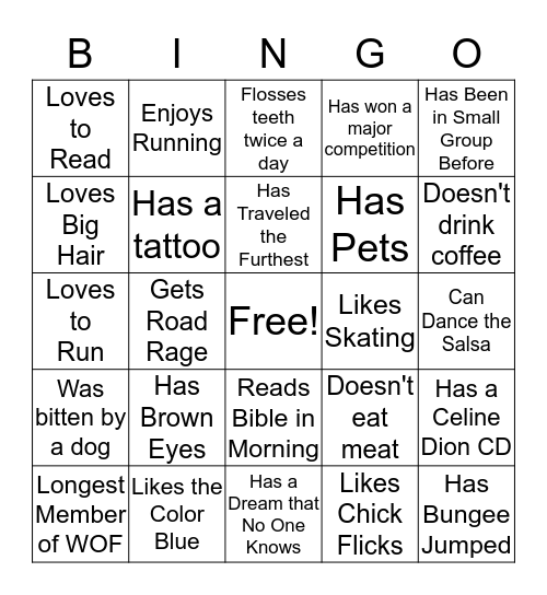 I Know My John Group Bingo Card