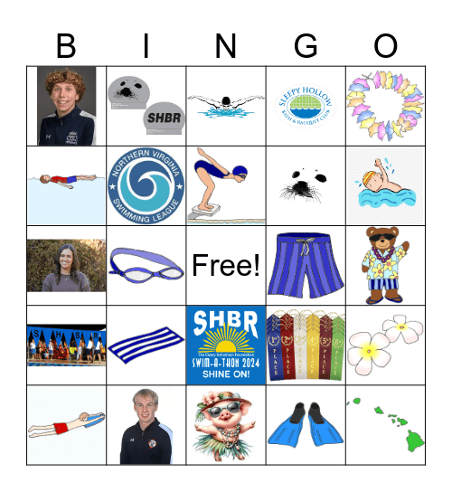 Seals Swim FAST Bingo Card