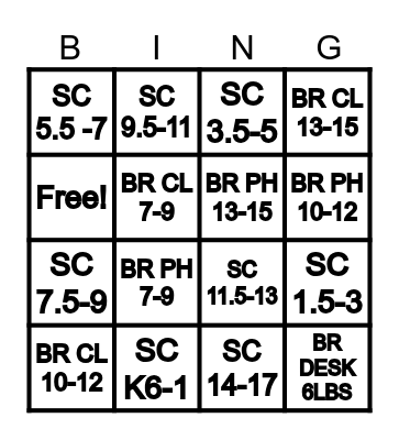 THINGS TO DO Bingo Card