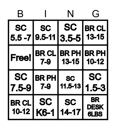 THINGS TO DO Bingo Card