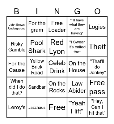 Alene Rounds Bingo Bar Crawl Bingo Card