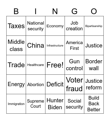 Debate e01s60 Bingo Card