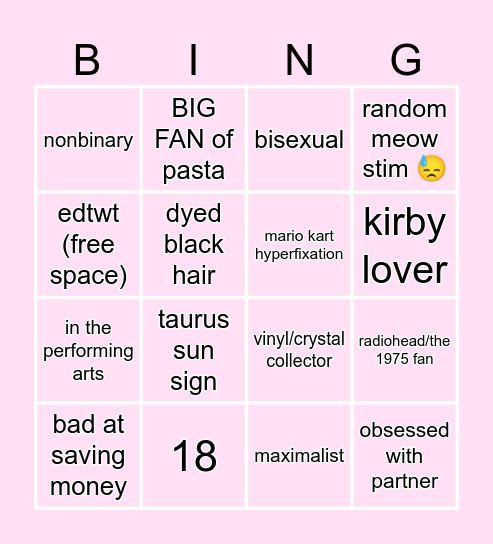 tia’s bingo ! Bingo Card