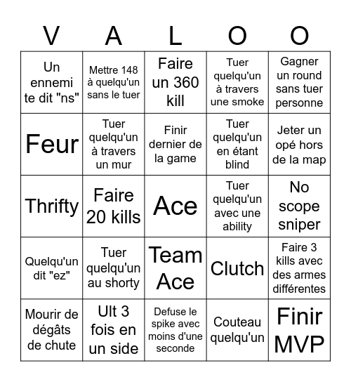 VALOOOOO Bingo Card