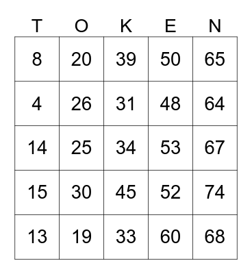 #tbtoken Junho 2024 Bingo Card