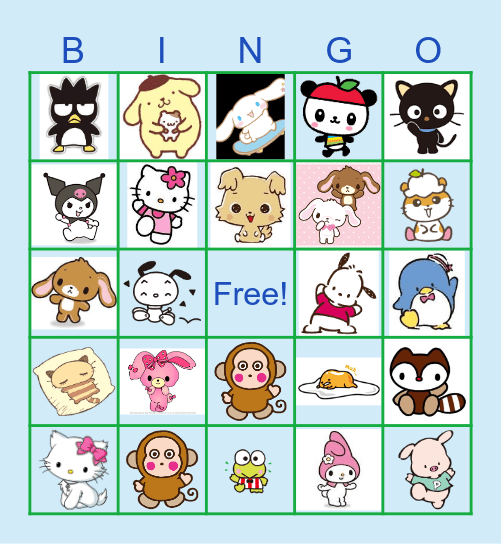 Rhaezylle's 10th Birthday Sanrio Bingo Card