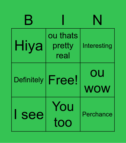 Table response bingo Card